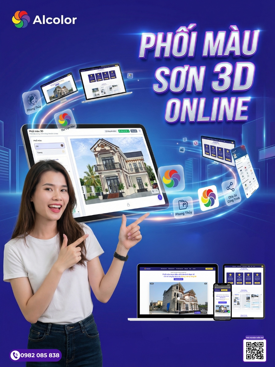 Phối m&agrave;u sơn 3D online