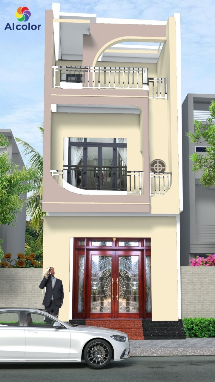 Nh&agrave; 3 tầng n&ecirc;n sử dụng c&aacute;c m&agrave;u trắng, be hoặc ghi