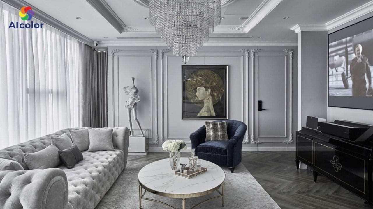 Ph&agrave;o chỉ trần nh&agrave; m&agrave;u trắng ph&ugrave; hợp với nội thất t&ocirc;ng m&agrave;u trung t&iacute;nh