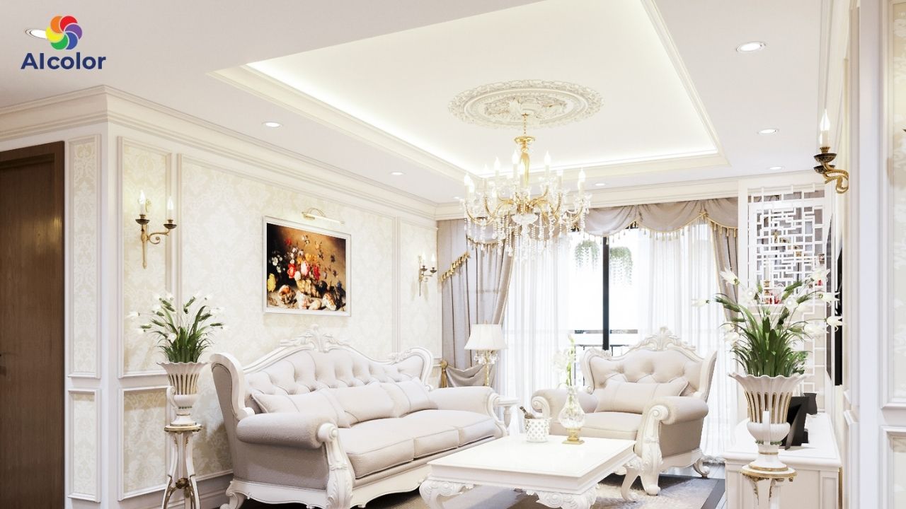 Ph&agrave;o chỉ trần nh&agrave; m&agrave;u trắng