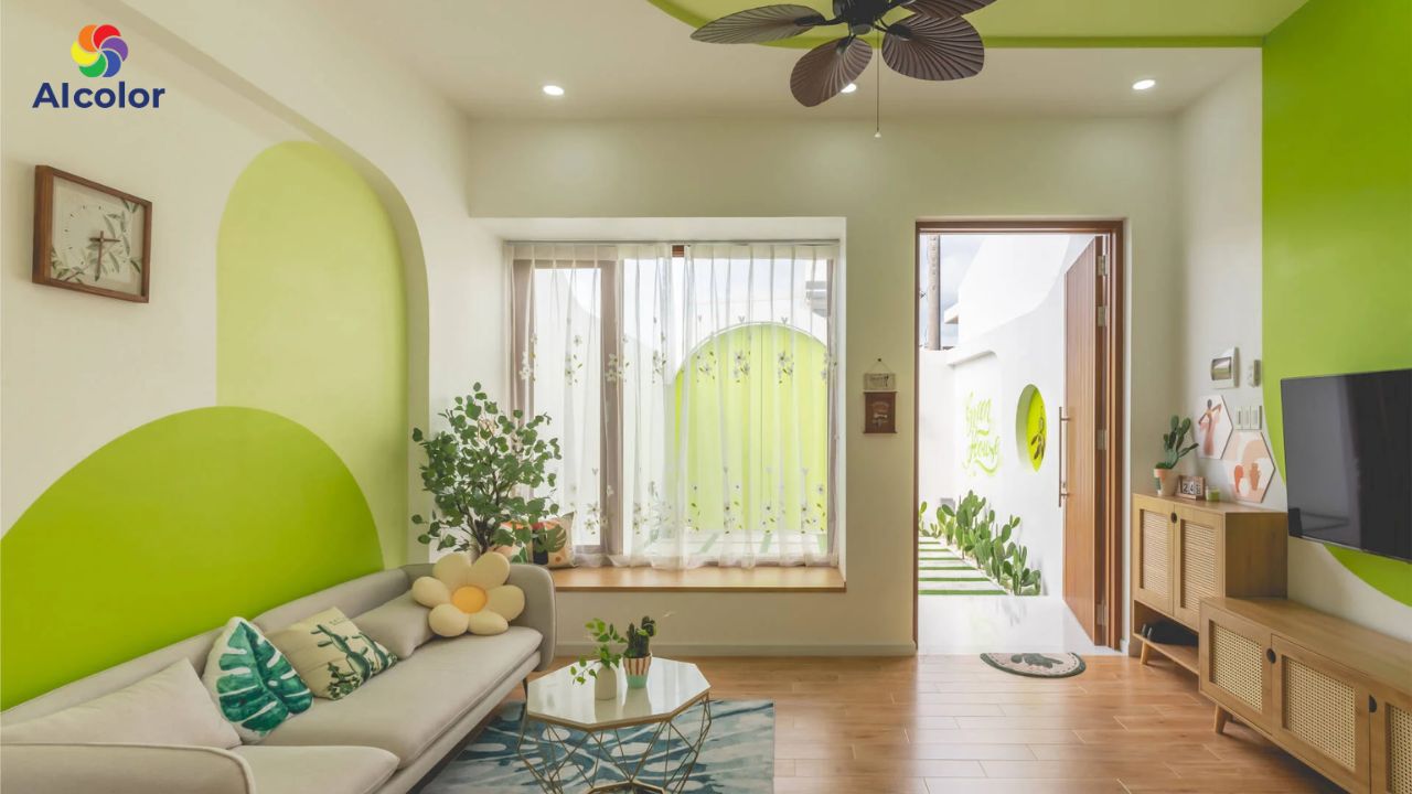 Khi phối m&agrave;u sơn tường v&agrave; trần nh&agrave; m&agrave;u tương phản cần cẩn thận