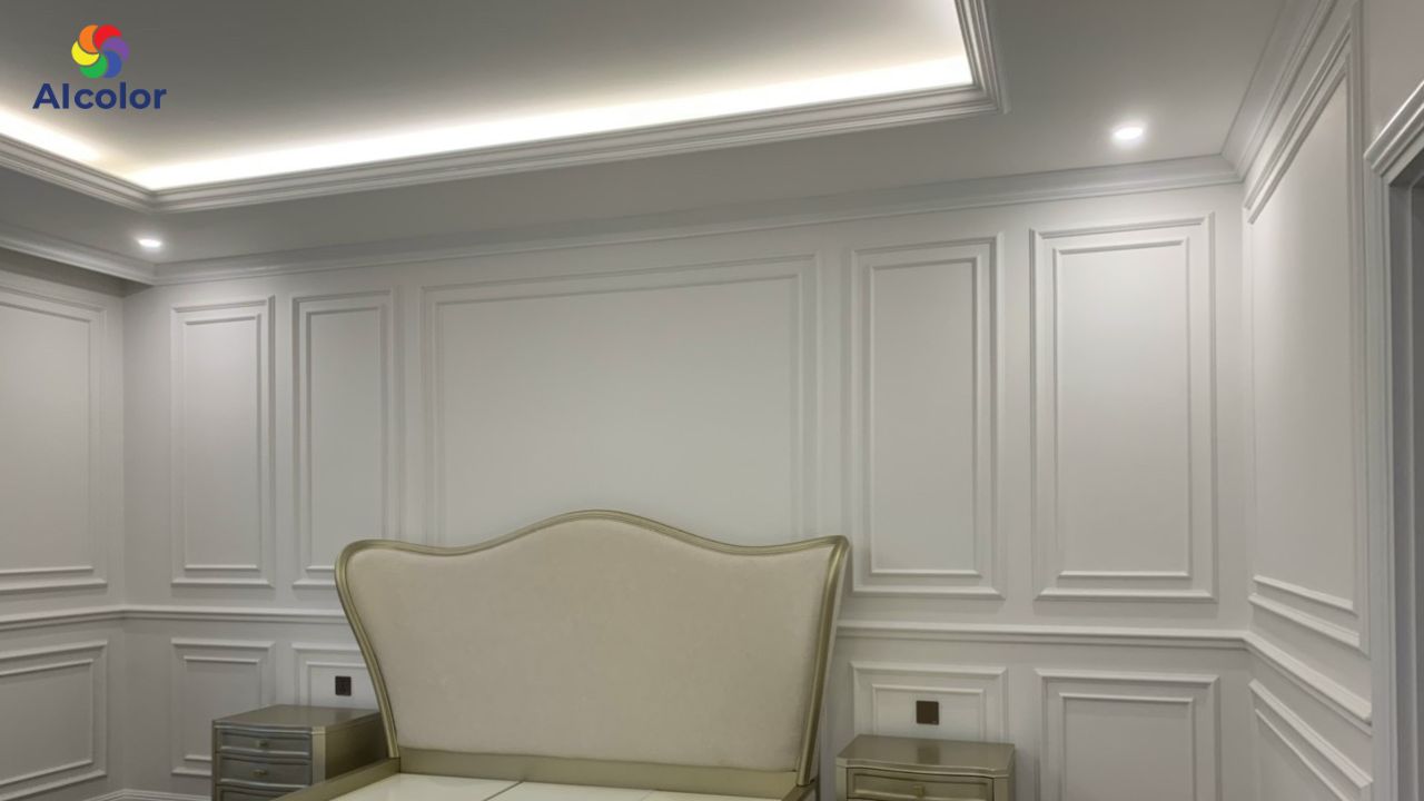 Ph&agrave;o chỉ trần nh&agrave; n&ecirc;n được phối m&agrave;u h&agrave;i h&ograve;a với m&agrave;u tường v&agrave; trần