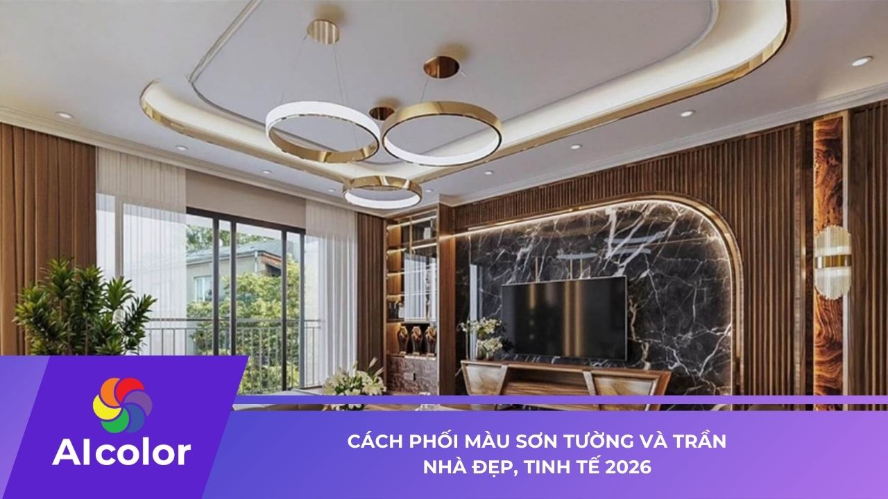 Cách phối màu sơn tường và trần nhà đẹp, tinh tế 2026