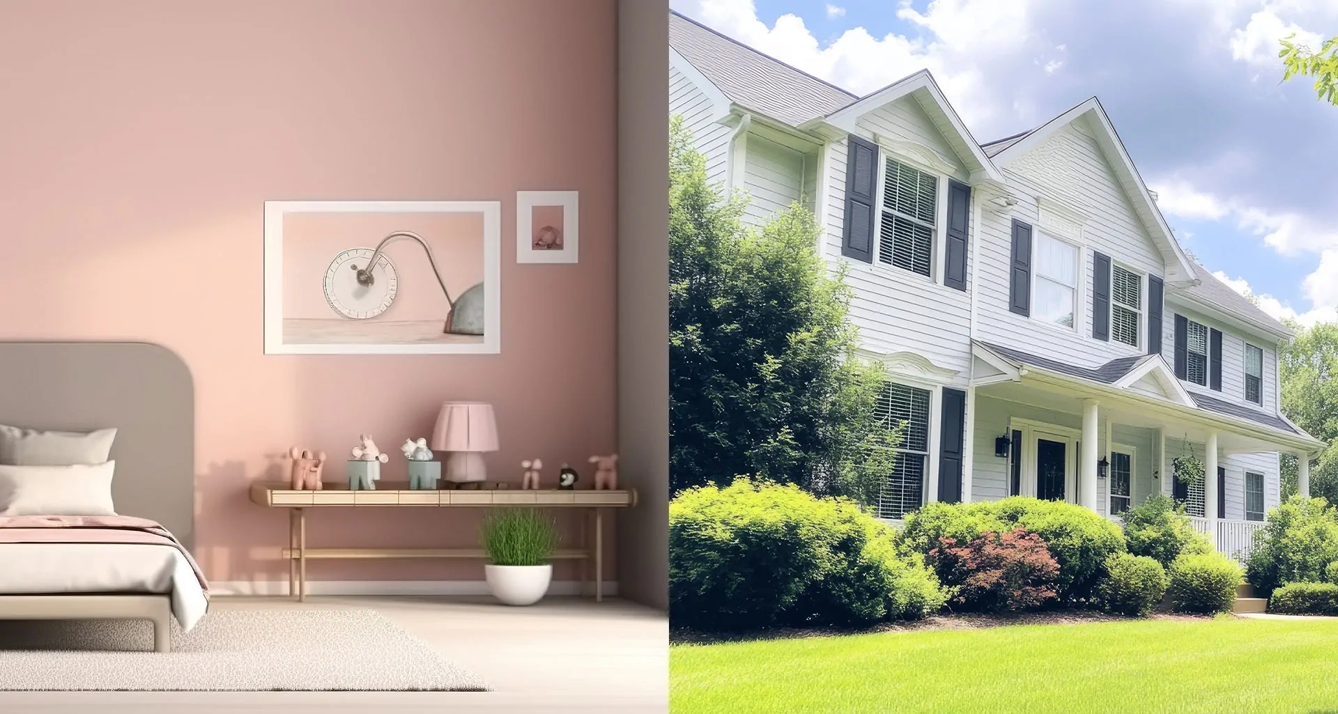 M&agrave;u sơn nội thất v&agrave; ngoại thất cần c&oacute; sự ho&agrave; hợp