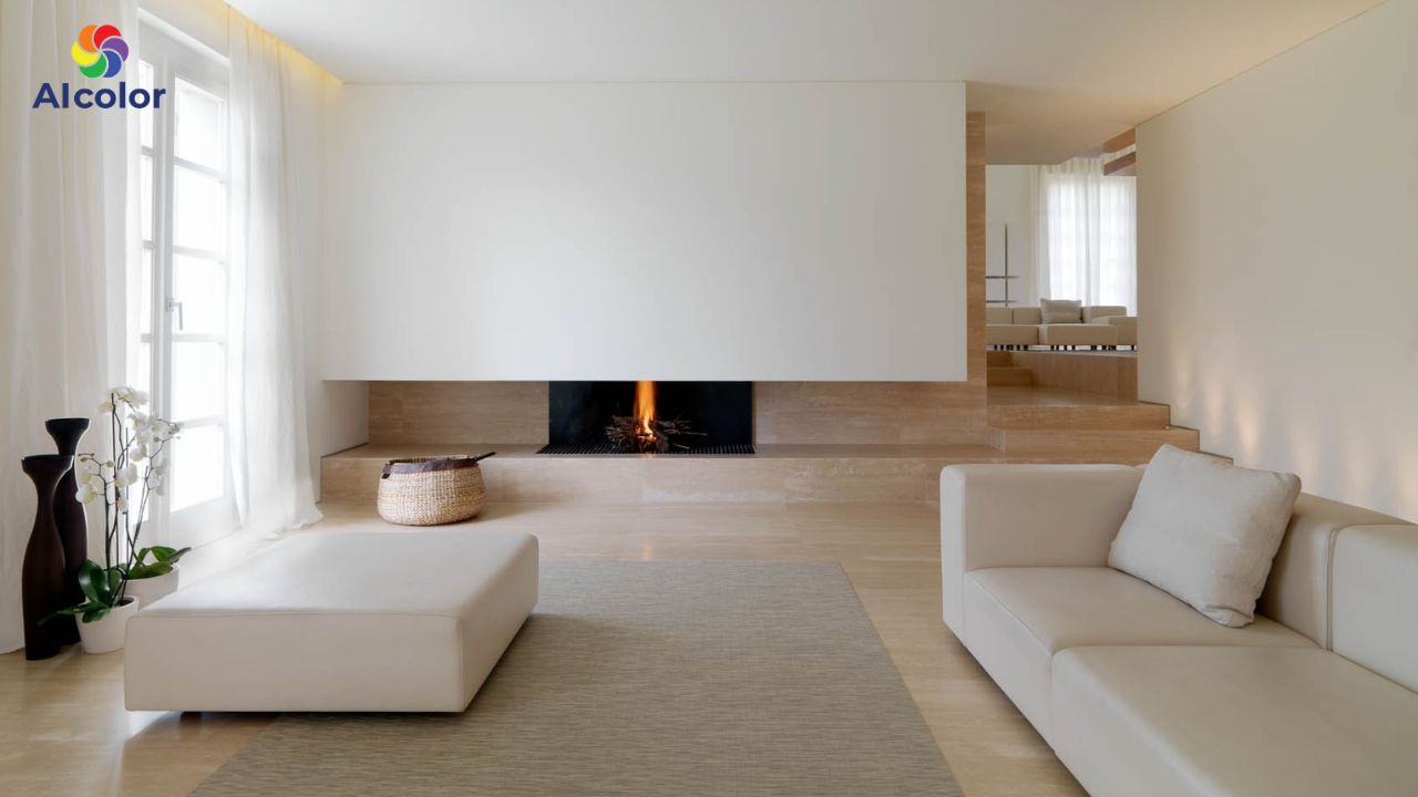 Sự kết hợp của trắng sữa v&agrave; m&agrave;u be tạo n&ecirc;n kh&ocirc;ng gian c&acirc;n bằng v&agrave; thanh lịch