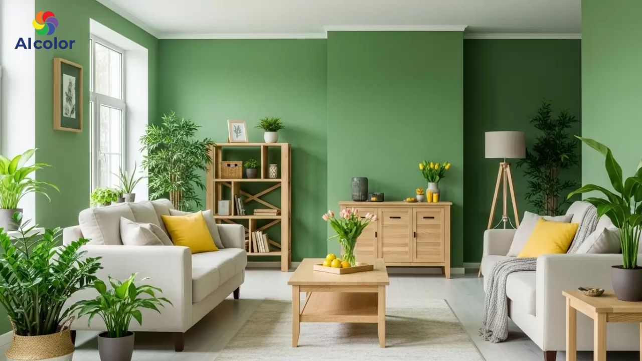 Gia chủ mệnh Mộc hợp với ph&ograve;ng kh&aacute;ch m&agrave;u xanh l&aacute;, xanh ngọc