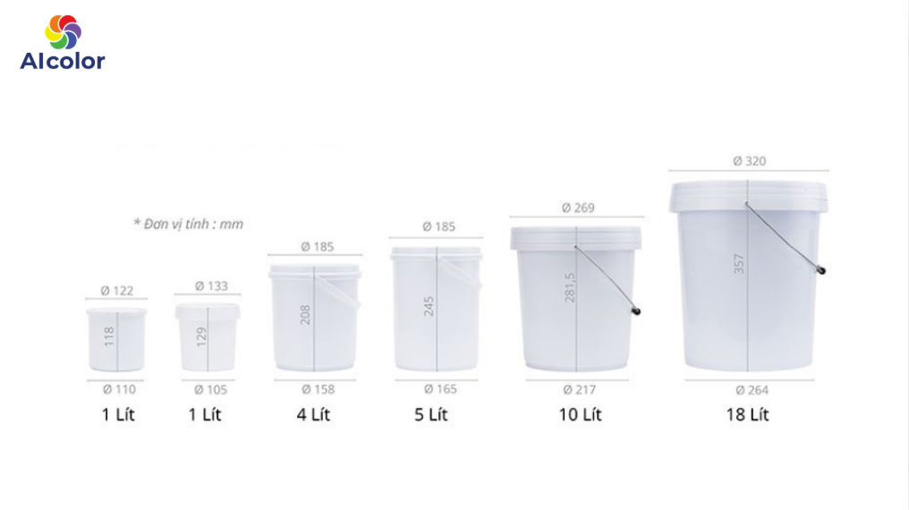 T&ugrave;y theo dung t&iacute;ch th&ugrave;ng sơn bạn chọn sẽ quyết định số th&ugrave;ng sơn bạn cần mua