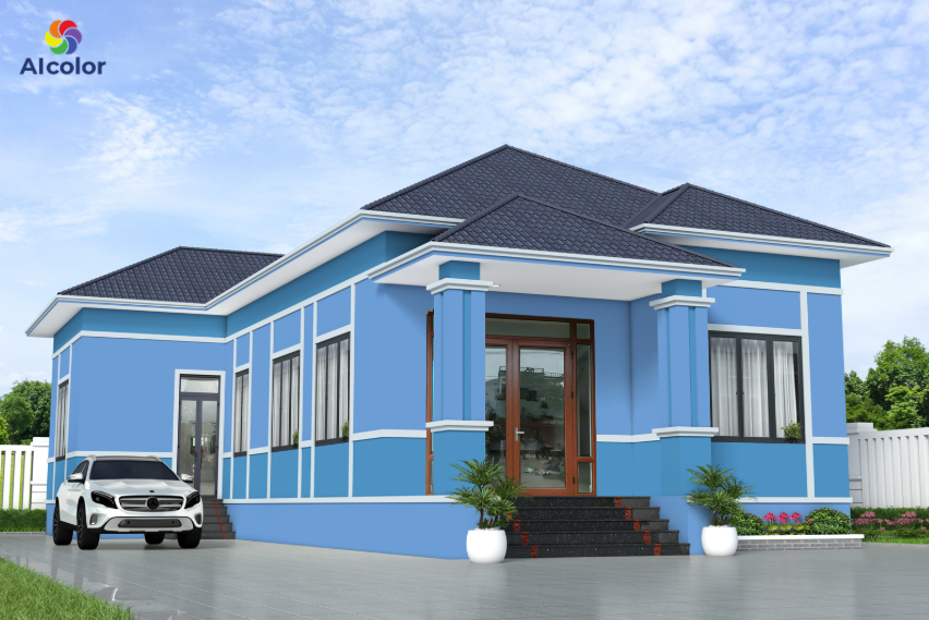 Sơn m&agrave;u xanh dương mang lại cảm gi&aacute;c m&aacute;t mẻ, thư th&aacute;i v&agrave; dễ chịu