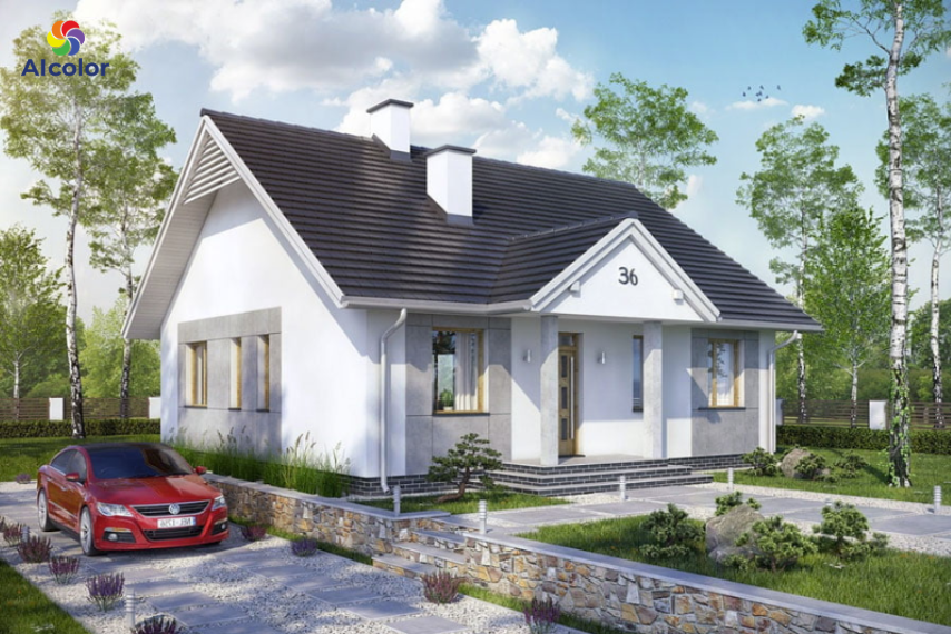 Nh&agrave; phong c&aacute;ch ch&acirc;u &Acirc;u rất hợp với t&ocirc;ng trắng - x&aacute;m đen