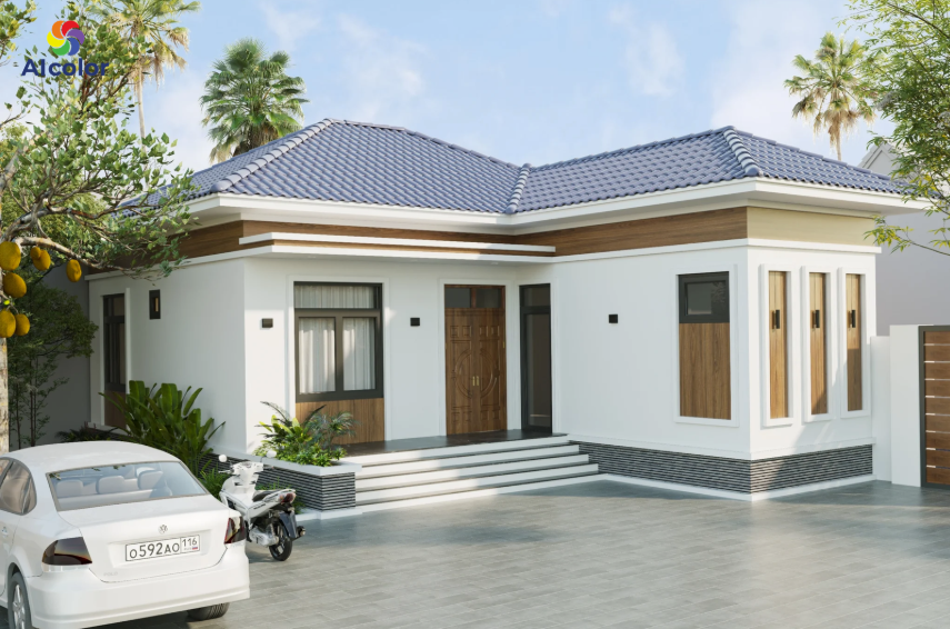 Nh&agrave; cấp 3 ở th&agrave;nh thị hợp với t&ocirc;ng x&aacute;m đậm - trắng