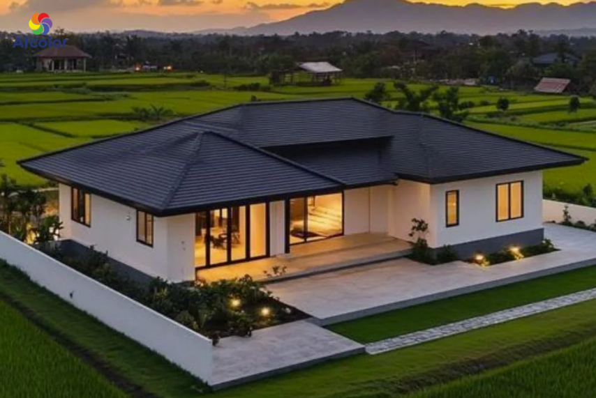 Cần đảm bảo sự đồng bộ giữa m&agrave;u sơn giữa nội thất v&agrave; ngoại thất