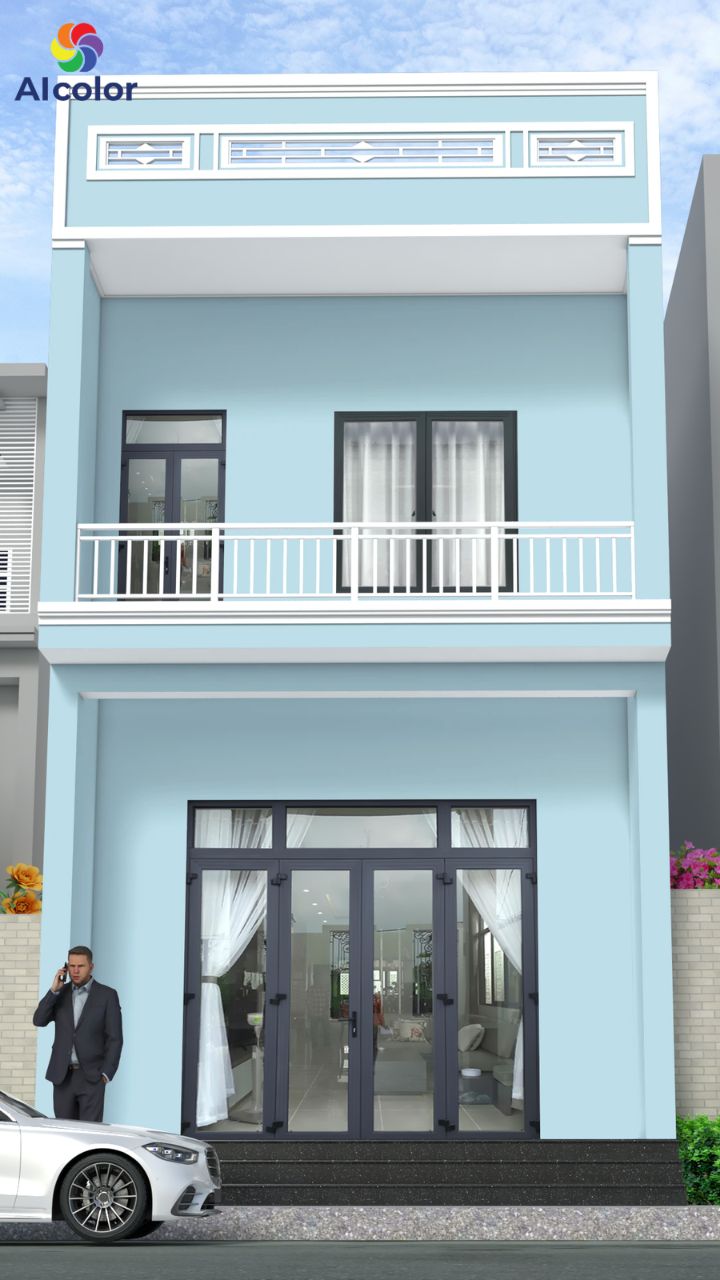 Xanh dương ph&ugrave; hợp với những c&ocirc;ng tr&igrave;nh nh&agrave; phố tại khu vực c&oacute; kh&iacute; hậu n&oacute;ng