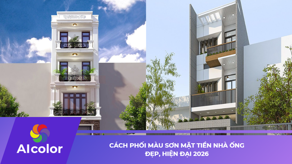 Cách phối màu sơn mặt tiền nhà ống hiện đại, nổi bật