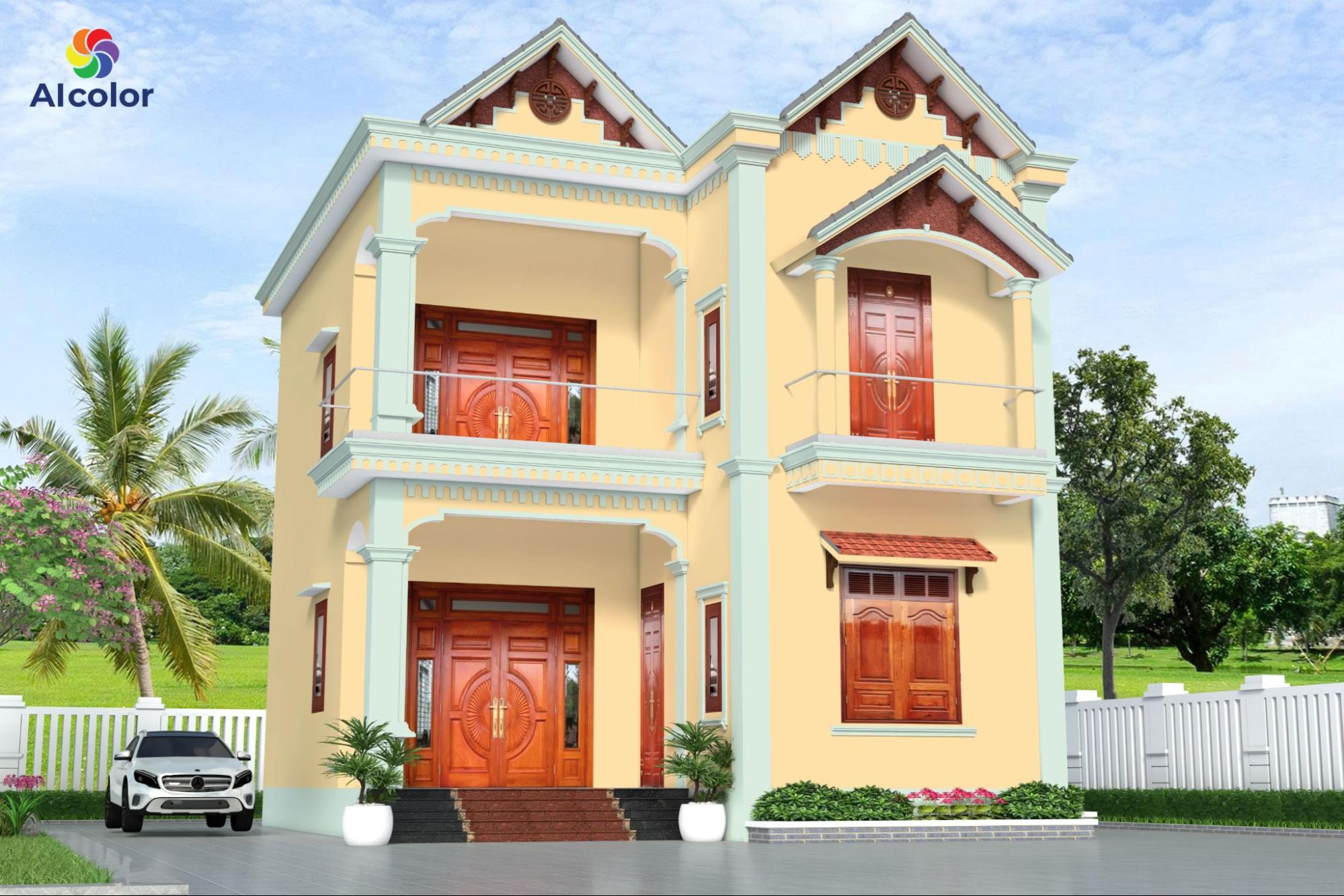 Xanh ngọc dịu m&aacute;t kết hợp c&ugrave;ng cam đất ấm &aacute;p tạo n&ecirc;n tổng thể c&acirc;n bằng