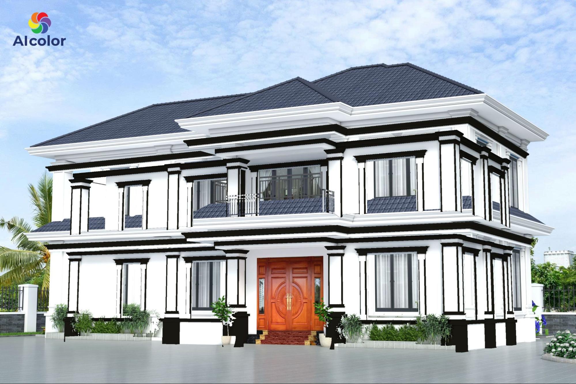 Biệt thự 2 tầng y&ecirc;u cầu sự tinh tế v&agrave; đẳng cấp trong c&aacute;ch phối m&agrave;u sơn