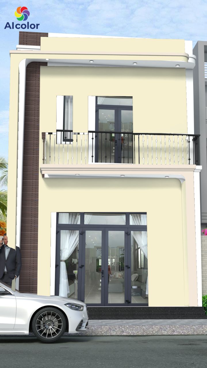 Chọn m&agrave;u sơn ph&ugrave; hợp gi&uacute;p c&acirc;n đối chiều cao v&agrave; chiều rộng của ng&ocirc;i nh&agrave;