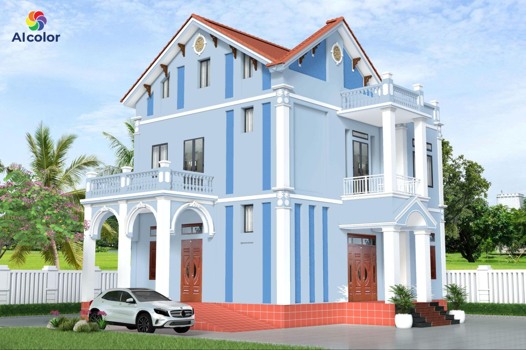 Trắng l&agrave;m nền gi&uacute;p xanh dương nổi bật hơn, tạo cảm gi&aacute;c sạch sẽ v&agrave; tho&aacute;ng đ&atilde;ng