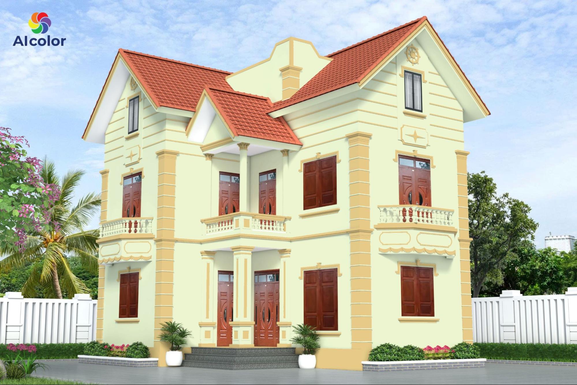 Biệt thự 2 tầng y&ecirc;u cầu sự tinh tế v&agrave; đẳng cấp trong c&aacute;ch phối m&agrave;u sơn