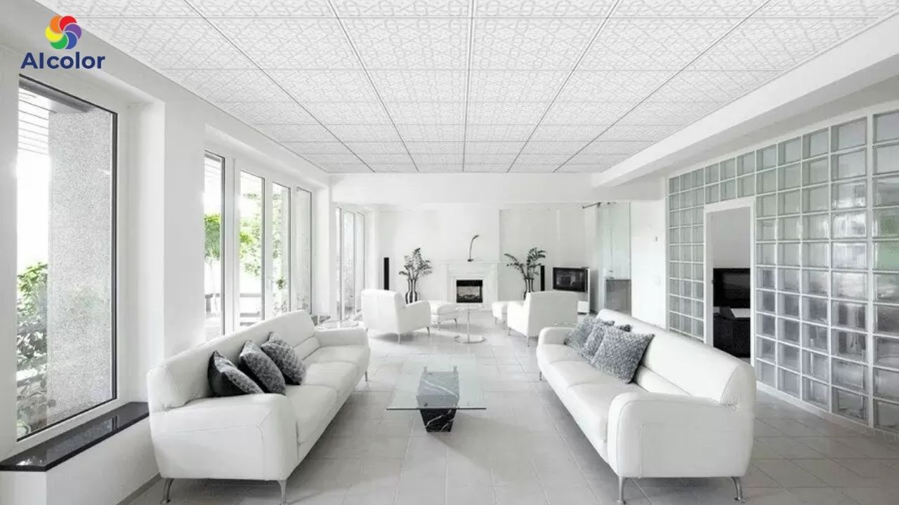 Gia chủ mệnh Kim n&ecirc;n sử dụng trần thạch cao m&agrave;u trắng