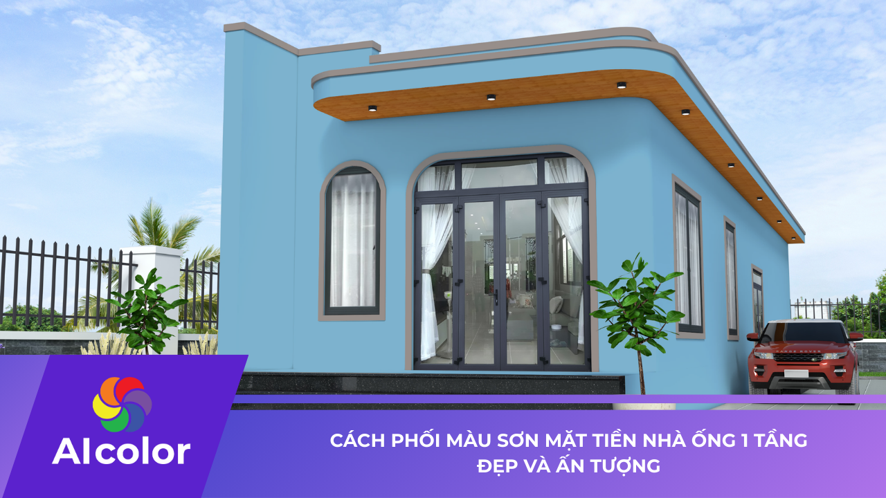 Cách phối màu sơn mặt tiền nhà ống 1 tầng đẹp và ấn tượng
