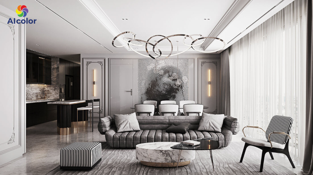 Gia chủ th&iacute;ch sự hiện đại cao cấp c&oacute; thể sử dụng sơn trắng v&agrave; x&aacute;m bạc