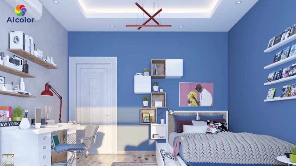 Ph&ograve;ng ngủ m&agrave;u xanh dương&nbsp; tạo cảm gi&aacute;c m&aacute;t mẻ v&agrave; thư gi&atilde;n