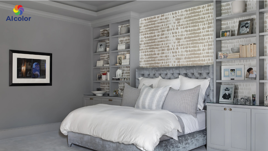 Ph&ograve;ng ngủ ghi s&aacute;ng tạo cảm gi&aacute;c nhẹ nh&agrave;ng, hiện đại m&agrave; kh&ocirc;ng qu&aacute; lạnh lẽo