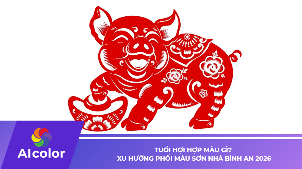 Tuổi Hợi hợp màu gì? Xu hướng phối màu sơn nhà bình an 2026