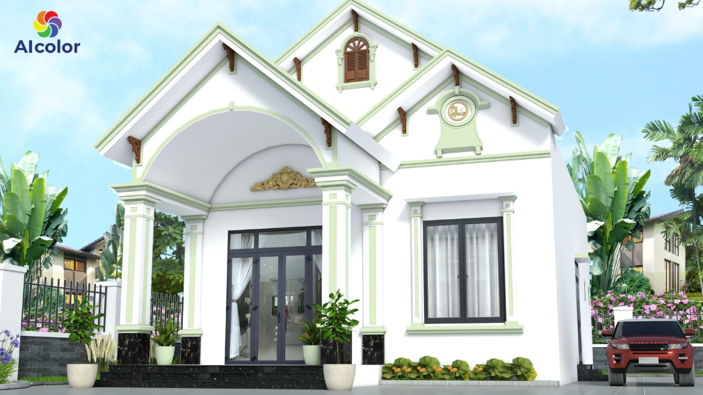 Xanh l&aacute; nhạt v&agrave; trắng mang lại cảm gi&aacute;c thư th&aacute;i, gần gũi với thi&ecirc;n nhi&ecirc;n