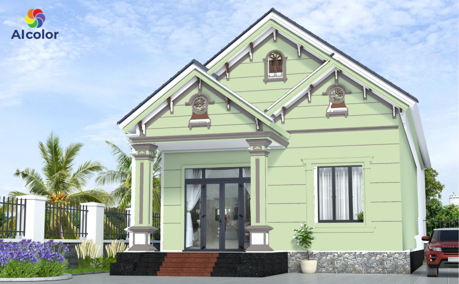 Tuổi Nh&acirc;m T&yacute; hợp sơn ngoại thất m&agrave;u xanh