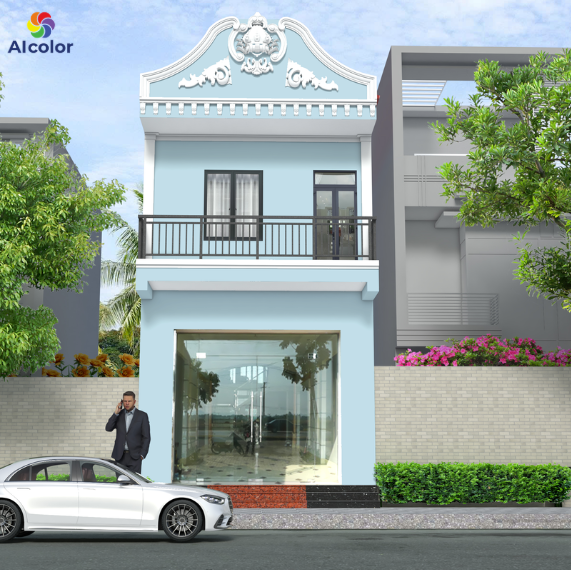 Nh&agrave; hộp m&agrave;u xanh nước biển