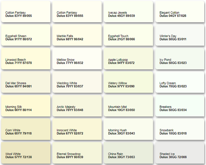 Bảng m&agrave;u trắng sứ Dulux