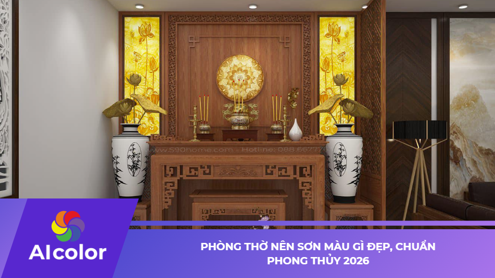 Phòng thờ nên sơn màu gì đẹp, chuẩn phong thủy 2026