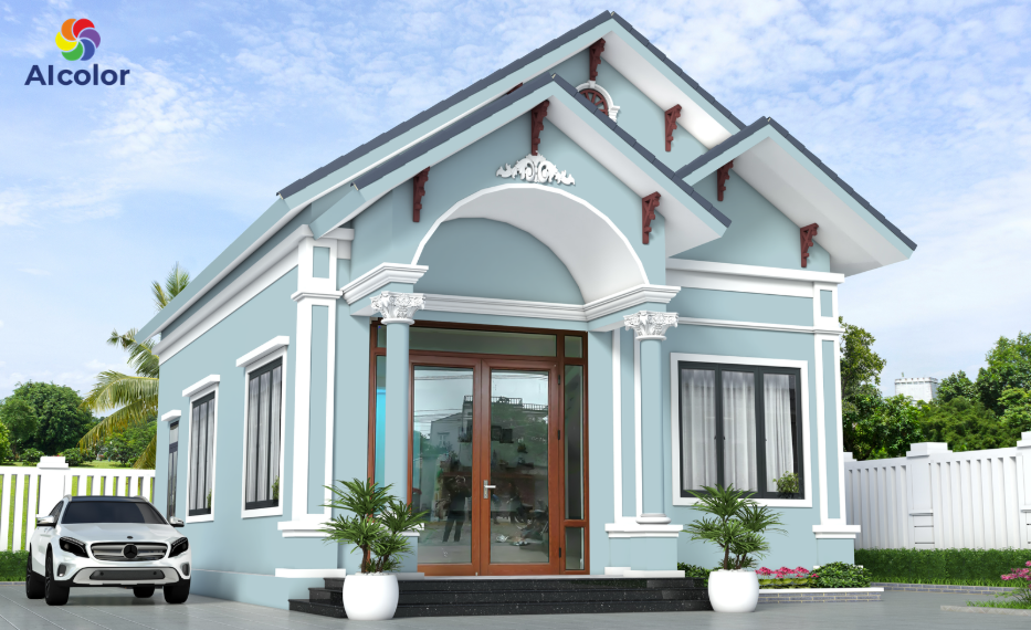 Xanh dương v&agrave; trắng trẻ trung, thanh lịch