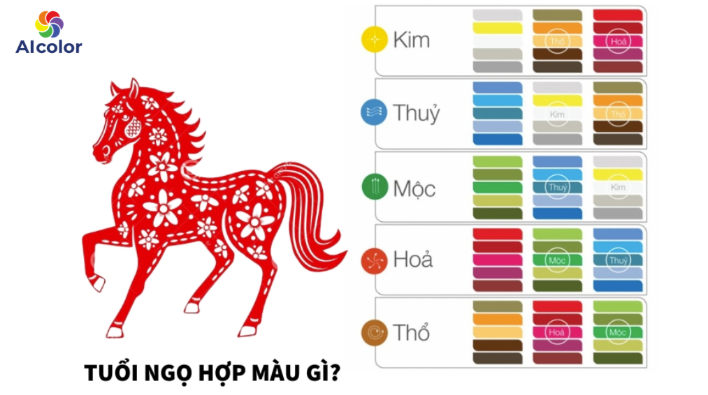 M&agrave;u sắc tương sinh, tương hợp v&agrave; tương khắc với tuổi Ngọ