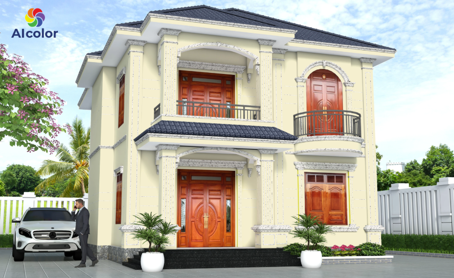 Sơn m&agrave;u v&agrave;ng kem ph&ugrave; hợp với c&aacute;c ng&ocirc;i nh&agrave; theo hướng ch&acirc;u &Acirc;u
