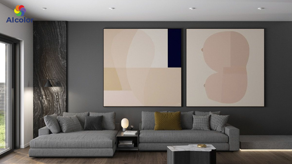 Combo x&aacute;m ghi đậm v&agrave; nhạt vẫn l&agrave; combo m&agrave;u kinh điển trong nội thất