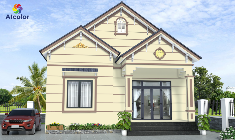 Sơn ngoại thất t&ocirc;ng kem &ndash; n&acirc;u đất nhẹ nh&agrave;ng, ấm &aacute;p, mang lại cảm gi&aacute;c vững ch&atilde;i 