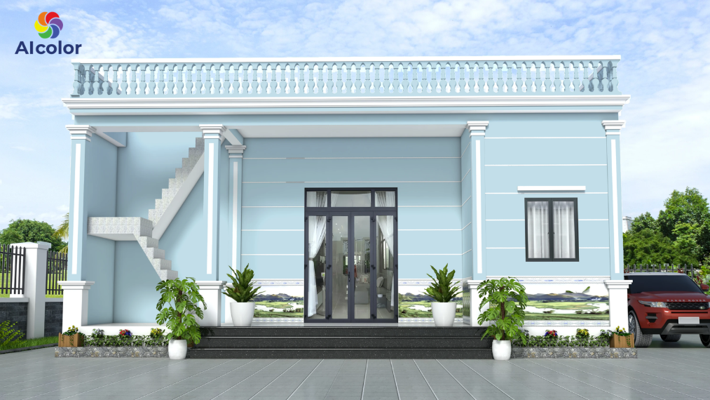 Xanh dương &ndash; trắng mang lại cảm gi&aacute;c tươi m&aacute;t như được ở gần biển