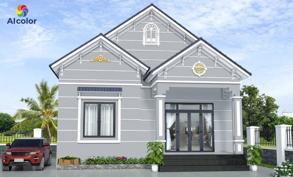 Nh&agrave; cấp 4 m&agrave;u x&aacute;m ghi tối giản, h&agrave;i h&ograve;a