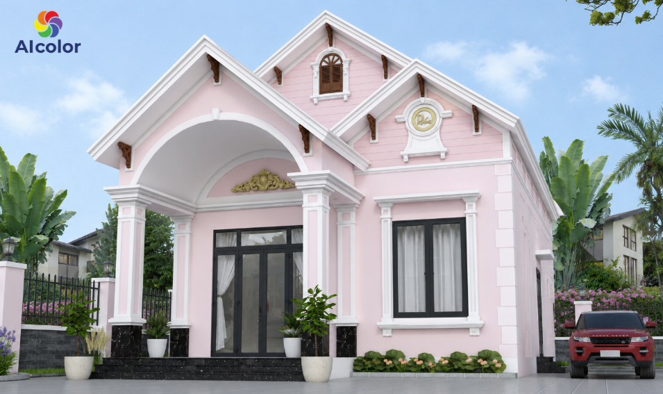 Phối m&agrave;u hồng v&agrave; trắng tinh kh&ocirc;i