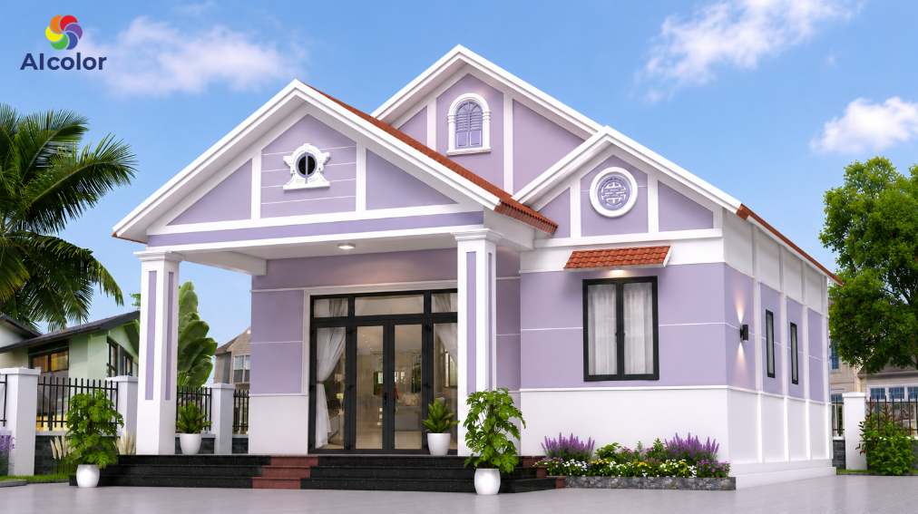 Sơn nh&agrave; m&agrave;u t&iacute;m khoai m&ocirc;n