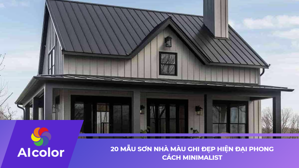 20 mẫu sơn nhà màu ghi đẹp hiện đại phong cách Minimalist