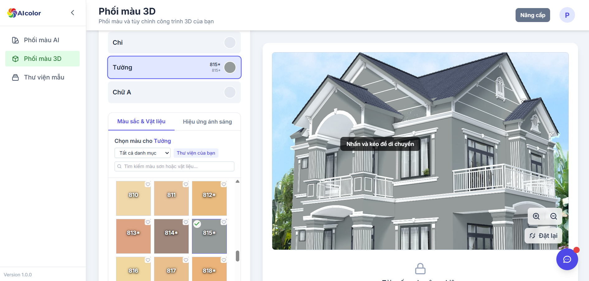 Phối m&agrave;u trước khi sơn c&ugrave;ng AIColor
