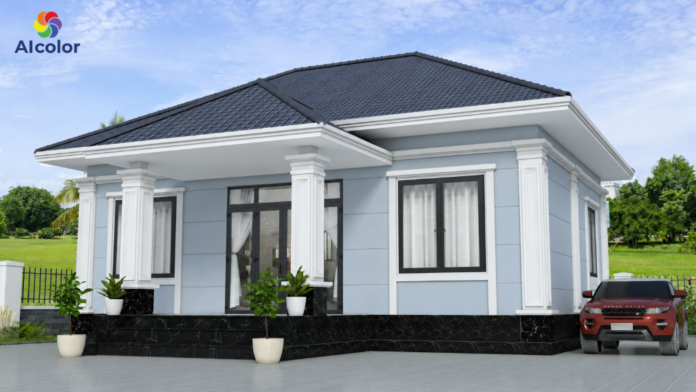 Sơn nh&agrave; m&agrave;u ghi xanh da trời (Light Blue-Grey)