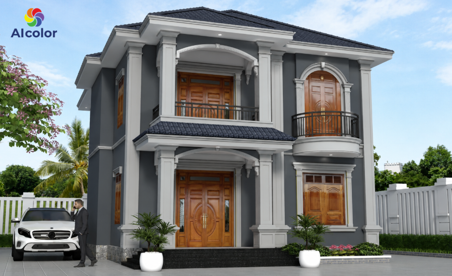 Phối m&agrave;u ghi xanh c&ugrave;ng c&aacute;c sắc độ ghi x&aacute;m