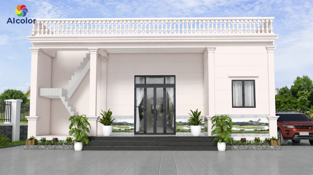 Sơn m&agrave;u trắng sữa &aacute;nh hồng