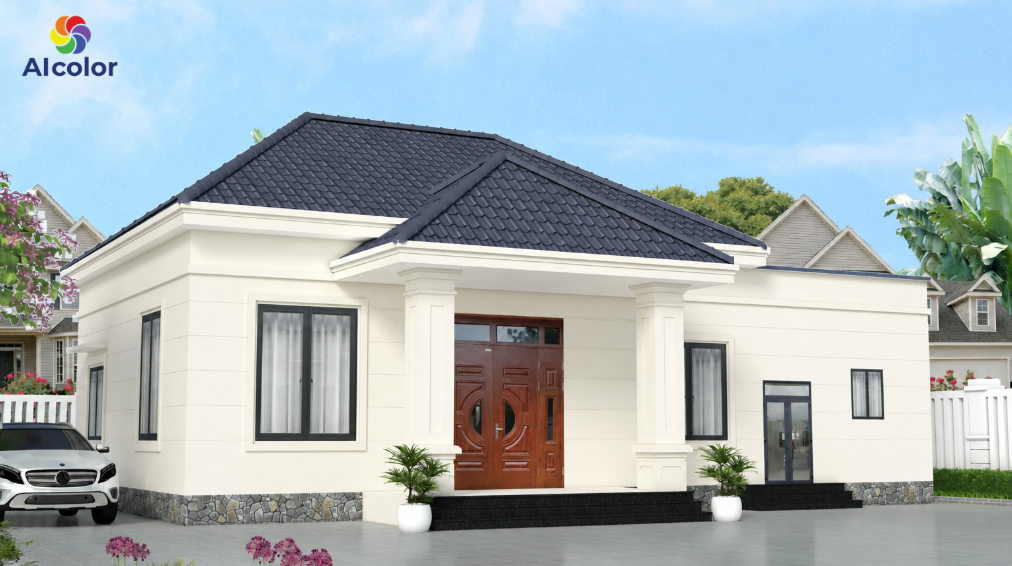 M&agrave;u sơn nh&agrave; trắng sữa