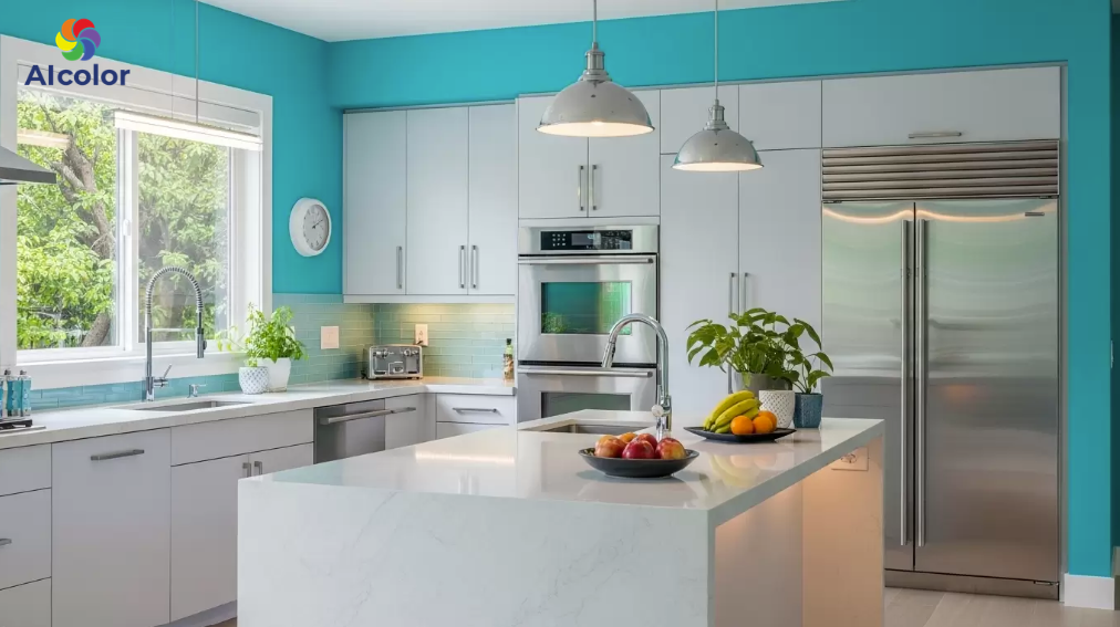 M&agrave;u xanh ngọc nhạt hợp với phong c&aacute;ch hiện đại tối giản, coastal hoặc Scandinavian