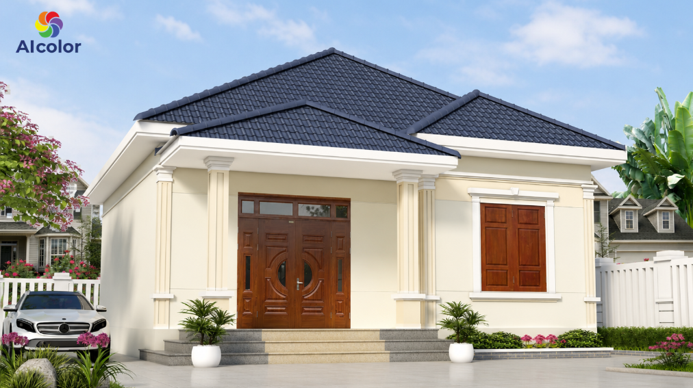 M&agrave;u sơn nh&agrave; cấp 4 hiện đại